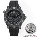 OR Factory Swiss Clone Omega Seamaster Diver 300m Full Black Ceramic Watch  